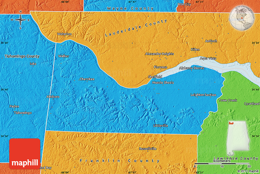 Political Map of Colbert County