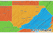 Political 3D Map of Cullman County