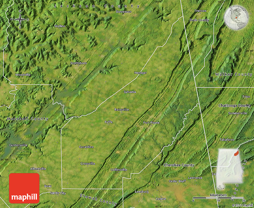 Satellite Map of DeKalb County