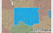 Political Map of Elmore County, semi-desaturated