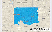 Political Map of Elmore County, shaded relief outside