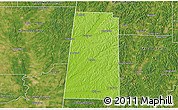 Physical 3D Map of Lamar County, satellite outside