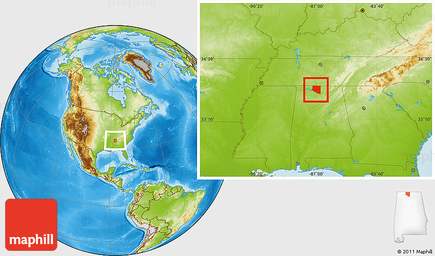Physical Location Map of Limestone County