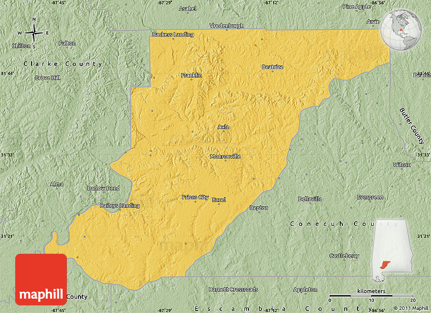 Savanna Style Map of Monroe County