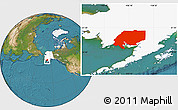 Satellite Location Map of ZIP code 00001, highlighted state