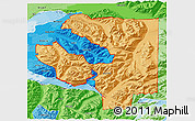 Political Shades 3D Map of ZIP codes starting with 001