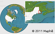 Satellite Location Map of ZIP code 00151, highlighted country, highlighted state