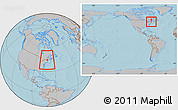 Gray Location Map of ZIP code 00183, within the entire country, hill shading