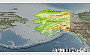 Physical 3D Map of Alaska, darken, semi-desaturated