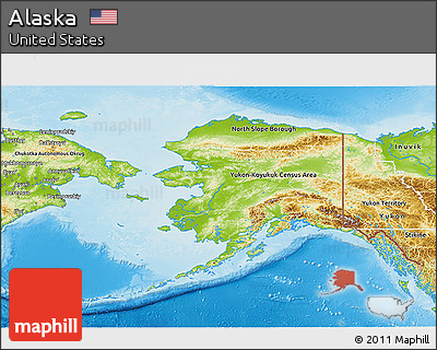 Physical 3D Map of Alaska