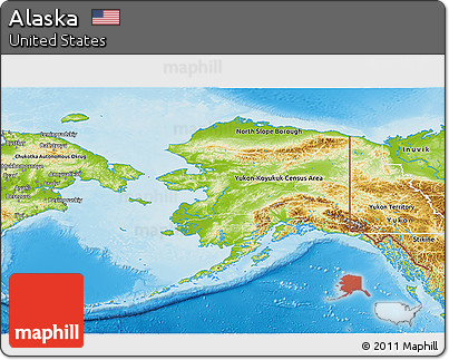 Physical 3D Map of Alaska