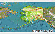 Physical 3D Map of Alaska, satellite outside