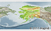 Physical 3D Map of Alaska, semi-desaturated