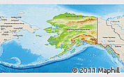 Physical 3D Map of Alaska, shaded relief outside