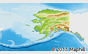 Physical 3D Map of Alaska, single color outside