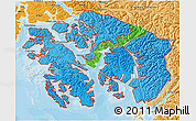 Political Shades 3D Map of ZIP codes starting with 999