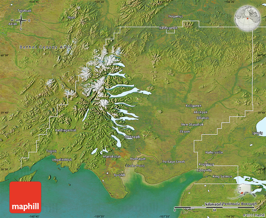 Satellite Map of Dillingham Census Area