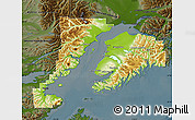 Physical Map of Kenai Peninsula Borough, darken