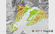 Physical Map of Kenai Peninsula Borough, desaturated