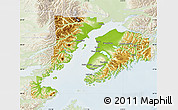 Physical Map of Kenai Peninsula Borough, lighten