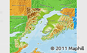 Physical Map of Kenai Peninsula Borough, political outside