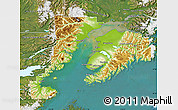Physical Map of Kenai Peninsula Borough, satellite outside
