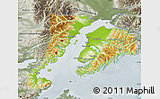 Physical Map of Kenai Peninsula Borough, semi-desaturated