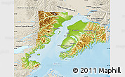 Physical Map of Kenai Peninsula Borough, shaded relief outside