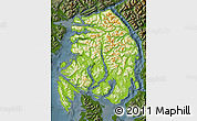 Physical Map of Ketchikan Gateway Borough, darken