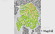 Physical Map of Ketchikan Gateway Borough, desaturated