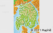 Physical Map of Ketchikan Gateway Borough, political outside