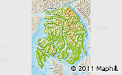 Physical Map of Ketchikan Gateway Borough, shaded relief outside