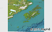 Satellite 3D Map of Kodiak Island Borough