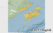Savanna Style 3D Map of Kodiak Island Borough