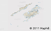 Shaded Relief 3D Map of Kodiak Island Borough, cropped outside
