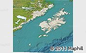Shaded Relief 3D Map of Kodiak Island Borough, satellite outside