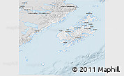 Silver Style 3D Map of Kodiak Island Borough