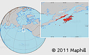 Gray Location Map of Kodiak Island Borough