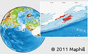 Physical Location Map of Kodiak Island Borough, highlighted country
