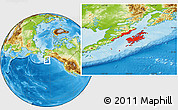 Physical Location Map of Kodiak Island Borough