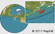 Satellite Location Map of Kodiak Island Borough