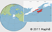 Savanna Style Location Map of Kodiak Island Borough, highlighted parent region