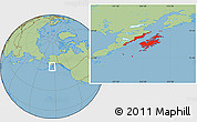 Savanna Style Location Map of Kodiak Island Borough