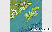 Physical Map of Kodiak Island Borough, satellite outside