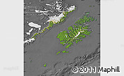 Satellite Map of Kodiak Island Borough, desaturated