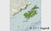 Satellite Map of Kodiak Island Borough, lighten