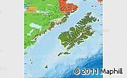 Satellite Map of Kodiak Island Borough, political outside