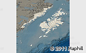 Shaded Relief Map of Kodiak Island Borough, darken