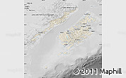 Shaded Relief Map of Kodiak Island Borough, desaturated