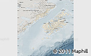 Shaded Relief Map of Kodiak Island Borough, semi-desaturated